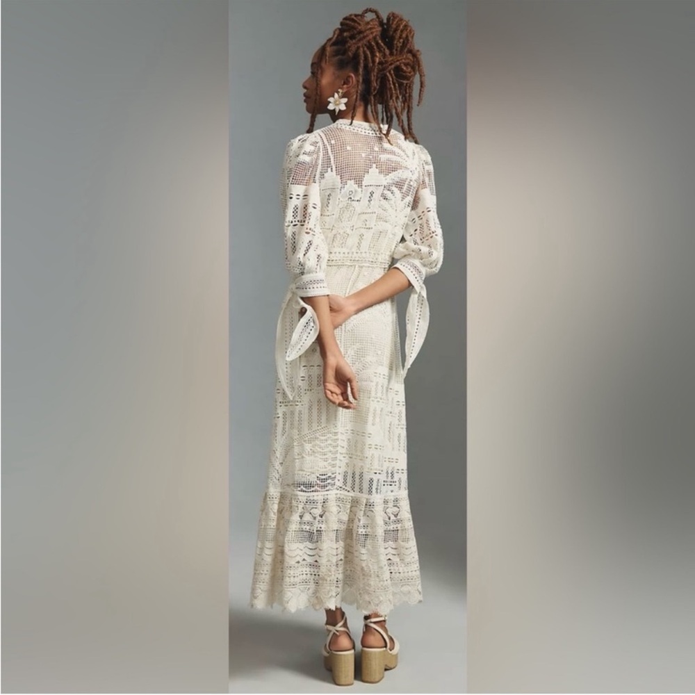 FARM Rio White Morada Boa Guipure Lace Maxi Dress - Picture 2 of 6